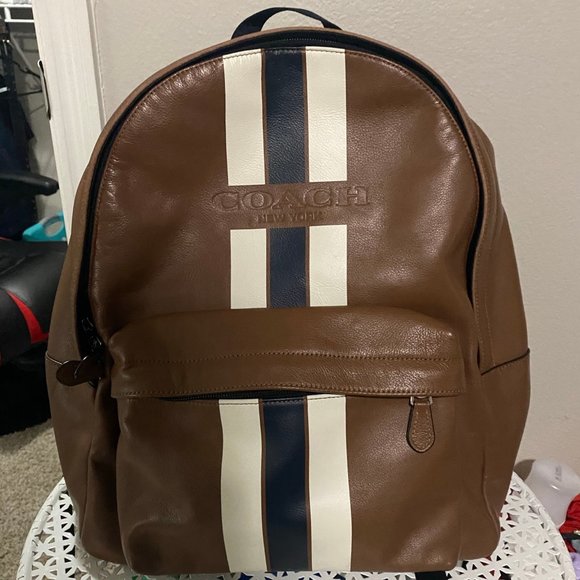 Coach Large Leather Backpack - Picture 1 of 5
